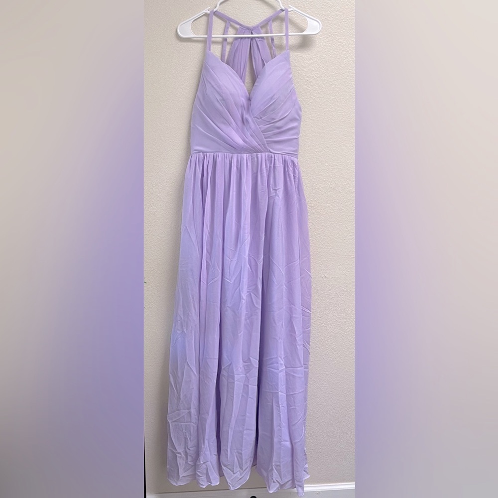 NWOT Vnaix Elegant Lavender Evening Satin Wedding Gown, Size 8 Formal Dress